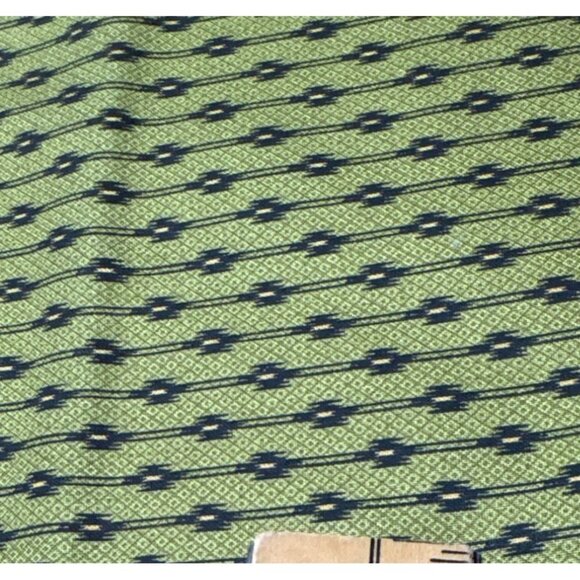 Green & Black Geometric Pattern Fabric 10" x 44" Cotton Blend for Sewing or Craf - Picture 1 of 5
